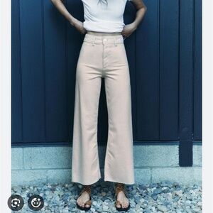 Zara Marine Tan Wide Leg Jeans